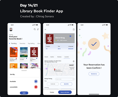 Library Book Finder App by Chirag Sonara 3d appdesign branding designer graphic design logo motion graphics trendingui ui uxdesign