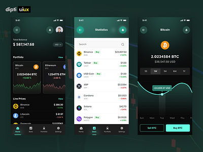 Crypto Exchange Mobile App app daily ui design ui ui design uiinspiration uiux ux