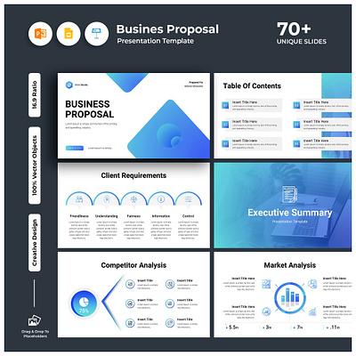 Business Proposal Presentation Template branding business business brochure canva company creative proposal design figma google slide graphic design indesign infographic keynote pitch deck powerpoint ppt pptx presentation presentation template slides