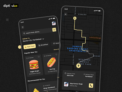 Food App Dark app daily ui design ui ui design uiinspiration uiux ux