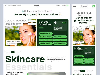 Skincare E-Commerce Web! 3d animation beauty beauty ecommerce web beauty landing page beauty website branding graphic design logo motion graphics skincare ui