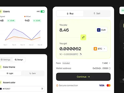 Branding and UI/UX Design for Februar brand guide brand identity brand manuel branding crypto landing page design f logo february logo fiat to crypto finance logo neon crypto ui payment design ui