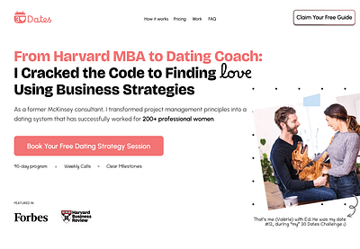 Dating Guru Landing Page Design branding conversion optimized design dashboard dating dating guru design headline hero illustration landing page logo ui ux