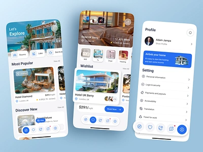 Hotel Booking Mobile App airbnb apartment app design booking app flight booking app hotel booking app hoteles ios app luxury mobile app online booking app rent house resort booking app room booking tour app travel ui ux uiux vacation app