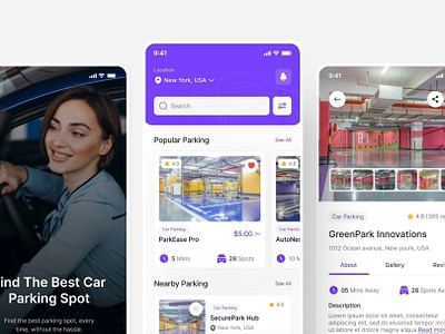 Car Parking Service App branding car carpark carparkingapp carparkingappui carparkingaserviceapp carparkingservice carparkingui carparkui clean design design graphic design parkingappui parkingui typography ui ux vector