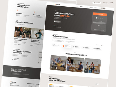 MOVERS WEBSITE 3d app best dribbble shot branding clean clean ui design dribbble invitation gradient graphic design illustration interaction landing page minimal moving website ui ui ux ux web ui website design