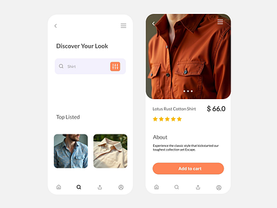 Interactive Clothing App UI Animation animation motion graphics ui