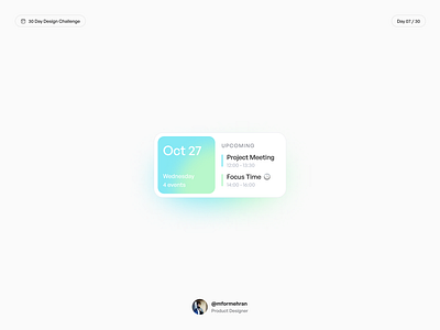 Calendar widget 30 day design challenge calendar widget product design ui design uiux uiux design ux design