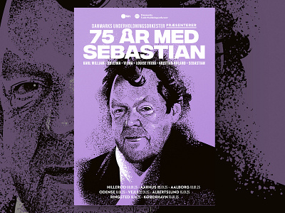 Sebastian Concert Poster Portrait and Layout concert eyes face gritty hellsjells illustration layout man older man portrait poster realistic singer text layout texture typography