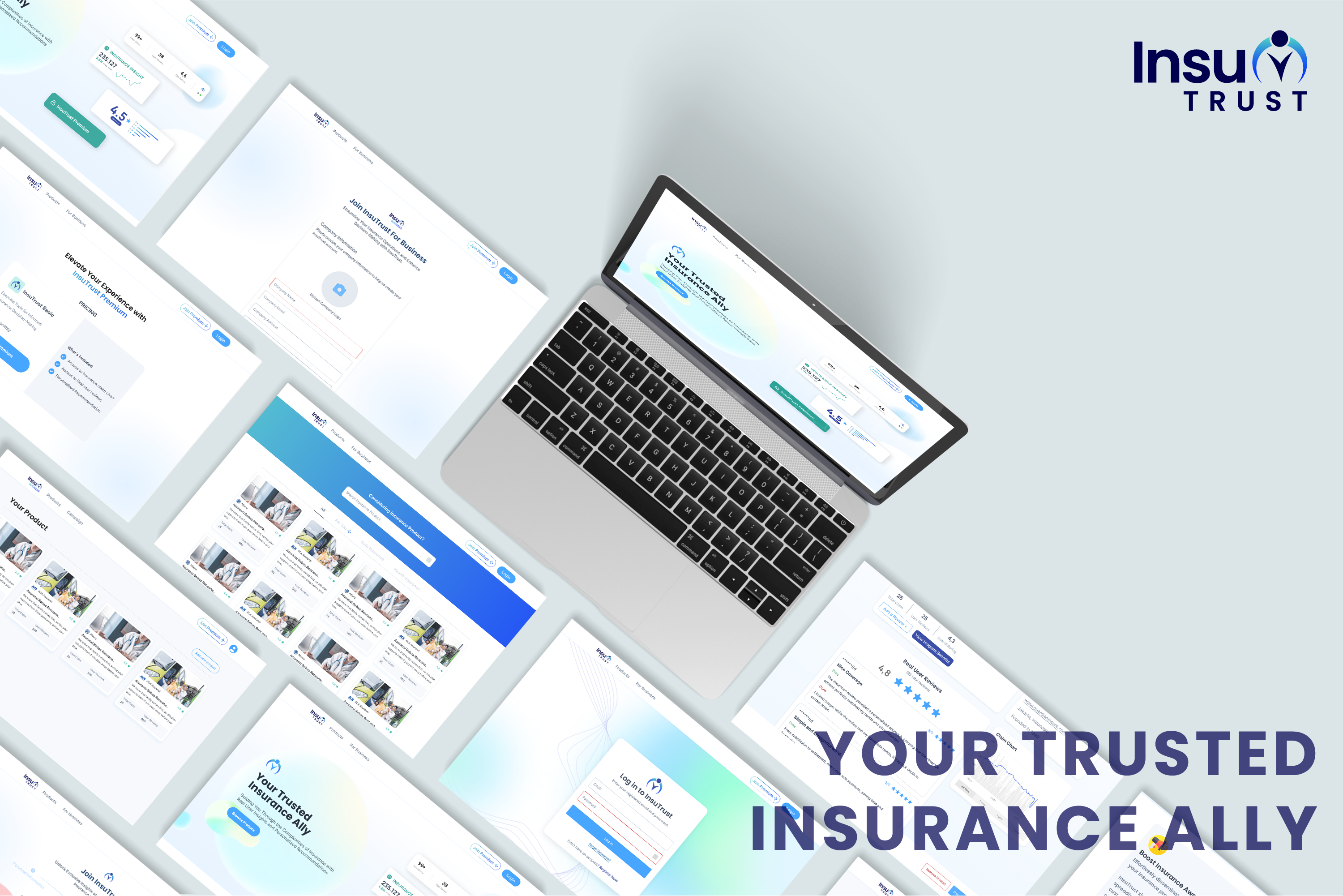 Insutrust: insurance insight web design graphic design ui