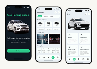 Car Parking - Mobile App android app bike booking car design driving interface iso location mobile parking rent spot tracing tracker ui ux