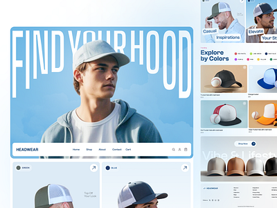 Premium Headwear landing page animation branding design graphic design illustration landingpage logo ui ux vector