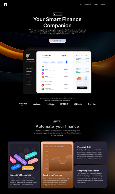 Finance companion app design ui uiux website