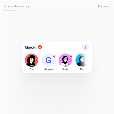 Choose beneficiary UI element andriod app design figma ios mobile app design productdesign ui ui element uidesign uiux ux uxdesign webdesign