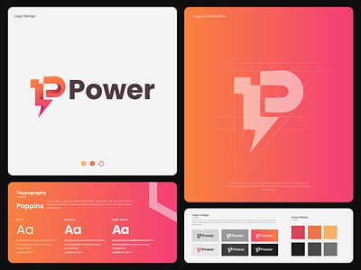 Letter P - Thunder/Power logo bold branding bolt logo brand guideline brand identity creative logo dynamic logo electric logo energy symbol gradient logo letter logo letter p lightning bolt logo logo design minimalistic logo modern logo monogram design power logo strong branding thunder logo