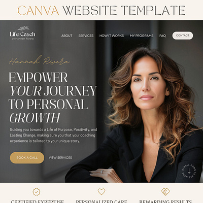 Coaching Website Template Canva Site boho canva website canva landing page canva template web coach website coaching business coaching website coaching website template diy canva website life coach website life coaching one page website sales page template therapist website website template