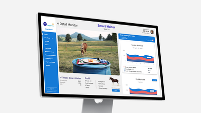 A modern and visually appealing dashboard for a smart halter sys desktop desktopui halter horse horse health horse monitoring smart halter ui desktop uidesign uxdesign