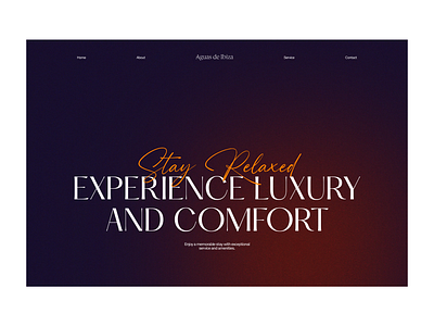 IBIZA design herosection hotel luxury premium ui uiux website