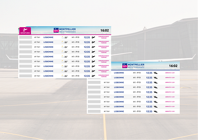 Montpellier Airport arrivals/departures visuals airport design montpellier uxui visuals