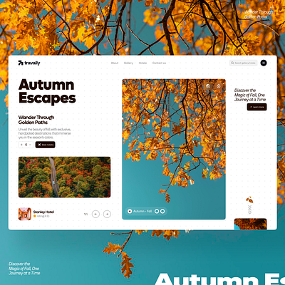 Autumn Travel Website autumn clean web design fall minimal productdesign startup tech travel design travelwebsite ui uidesign webdesign website design