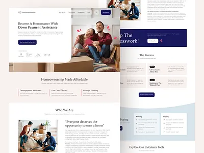 Down Payment Assistance Landing Page branding clean design hearwarming home website house landing page landing page design minimalist pastel soft ui ui design ui ux design uiux uiux design ux ux design website website design