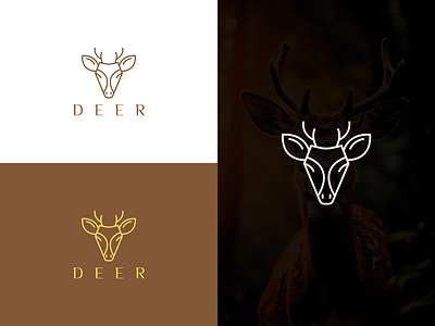 Deer head minimalist logo animal emblem