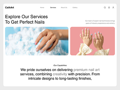 CathArt - Services Page beauty beauty care beauty landing page beauty salon beauty treatment cosmetic landing page landing page beauty manicure nail nail art nail art landing page nail artist nail care nailart service service care service landing page services page women