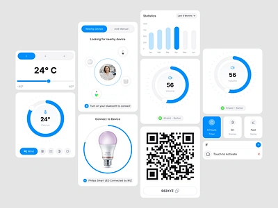 Homiz - Smart Home Mobile App UI Design Template - UI Components add new device design system device control mobile mobile app mobile app template smart home smart house smart lamp smart tv ui cards ui components ui design ui design template