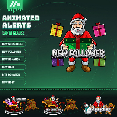 Stream Alert Pack Santa Clause - Alert with Christmas Theme premade alert