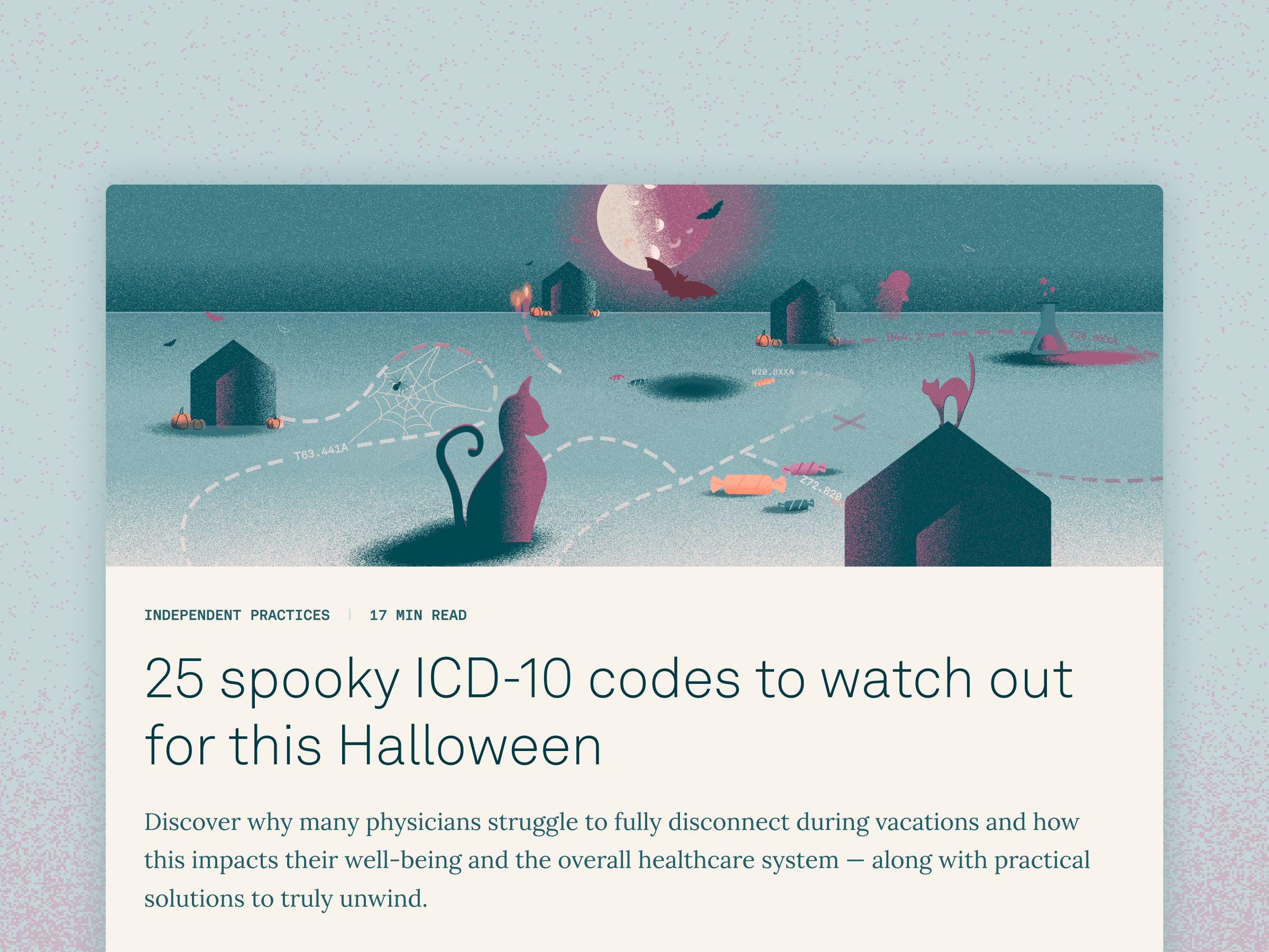 25 spooky ICD-10 codes to watch out for this Halloween 2d article design doctor graphic design health helloween illustration medical vector