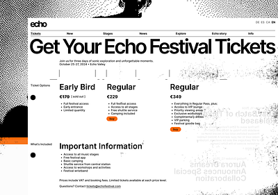 Echo pt-5 festival grid minimal minimalism ui website