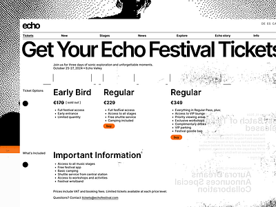 Echo pt-5 festival grid minimal minimalism ui website