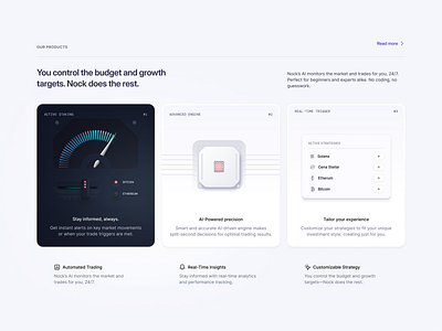 nock / features ai boost card cards crypto design framer interface landingpage modern saas tech template ui ui design ux web3 webdesign webflow website