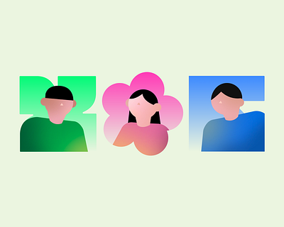 Members branding illustration people