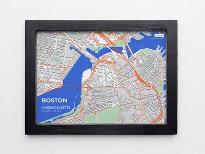 Modern Map of Boston, Massachusetts map visualization