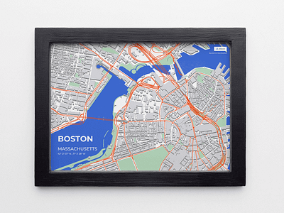 Modern Map of Boston, Massachusetts map visualization