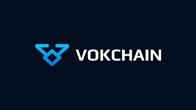 Vokchain - Logo Design Concept airdrop blockchain branding creative crypto currency decentralized defi fire lab focus lab hola lab logo logo design modern nhts slack startup technology token web3