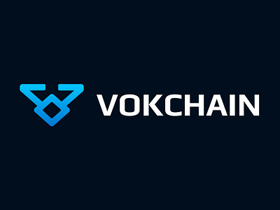 Vokchain - Logo Design Concept airdrop blockchain branding creative crypto currency decentralized defi fire lab focus lab hola lab logo logo design modern nhts slack startup technology token web3