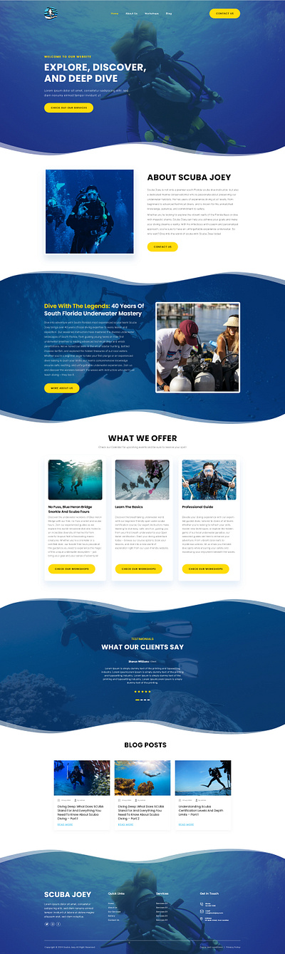 scuba driving instructor deep drive website design drive website elementor scuba scuba driving scuba driving instructor scuba driving website design sea drive website deisgn website design wordpress