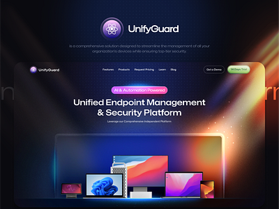 UnifyGuard : Endpoint Management & Security Platform 2024 3d animation branding dailyui design graphic design illustration inspiration logo modern motion graphics photoshop trending ui uidesign userinterface ux web website