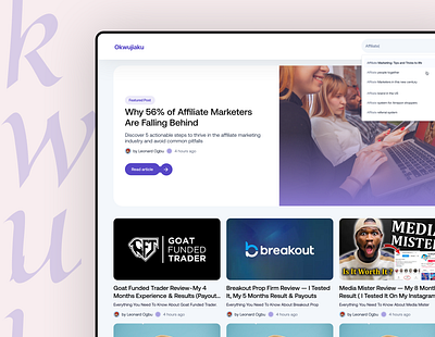 Okwujiaku -Blog affiliate marketing blog clean clean design design figma saas ui