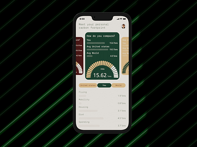 Carbon footprint app app mobile product design ui ux