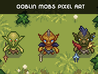 Goblin Pixel Art Character Sprite Pack 2d art asset assets character fantasy game game assets gamedev goblin goblins illustration indie indie game monster pixelart rpg sprite top down topdown