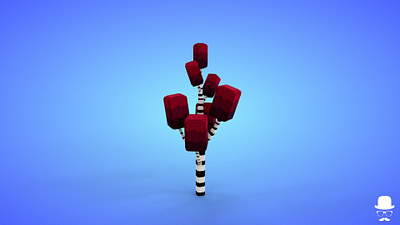 Voxel Red Tree 7.6 Model - 3D Lowpoly Game Asset 3d 3d model cartoon fantasy game asset lowpoly magicavoxel red voxedit voxel art