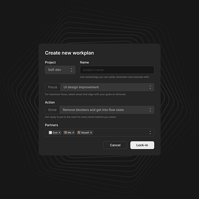 Form - Dark Mode design ui