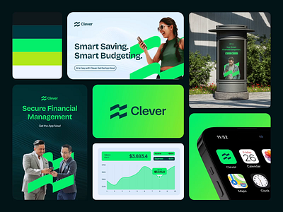 Clever - Financial Companion Branding brand brand identity branding branding ideas design finance financial graphic design green logo logo animation logo branding logo design logo motion modern motion graphics simple ui vector vektora