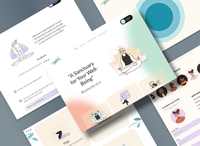 EaseYourMind - a Website for Self-care to Relief Anxiety 2d animation application colors creative design figma graphic design icon illustration logo motion graphics typography ui uiux user experience user interface ux vector website