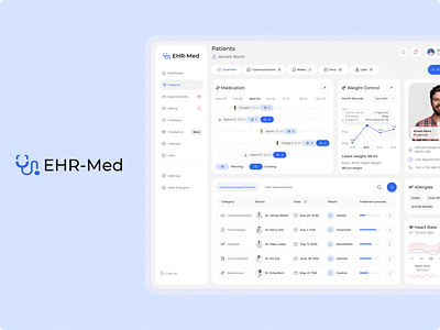 EHR - Med - Electronic Health Records (EHR) System dashboard design desktop ehr ui ux web