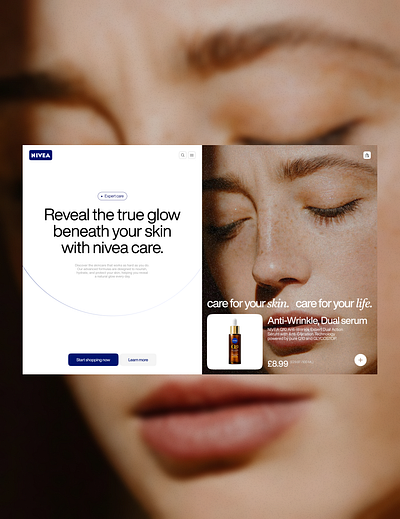 Nivea website redesign healthcare minimalistic modern nivea portfolio redesign webdesign website