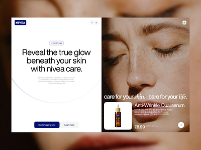 Nivea website redesign healthcare minimalistic modern nivea portfolio redesign webdesign website